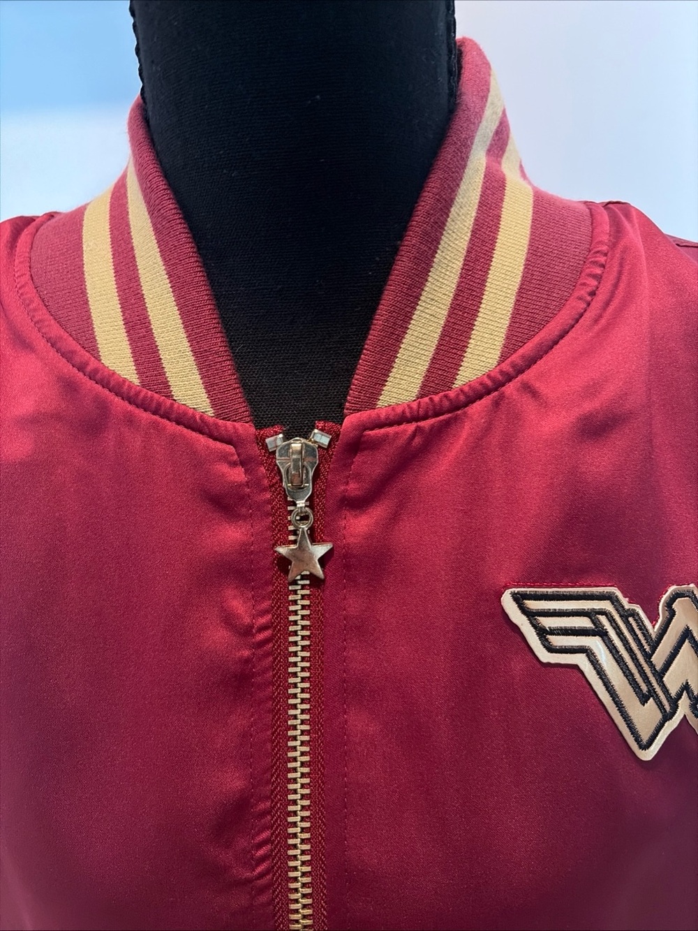 Wonder Woman Bomber Jacket Women’s Large DC Comics Official Varsity cosplay - Picture 2 of 11